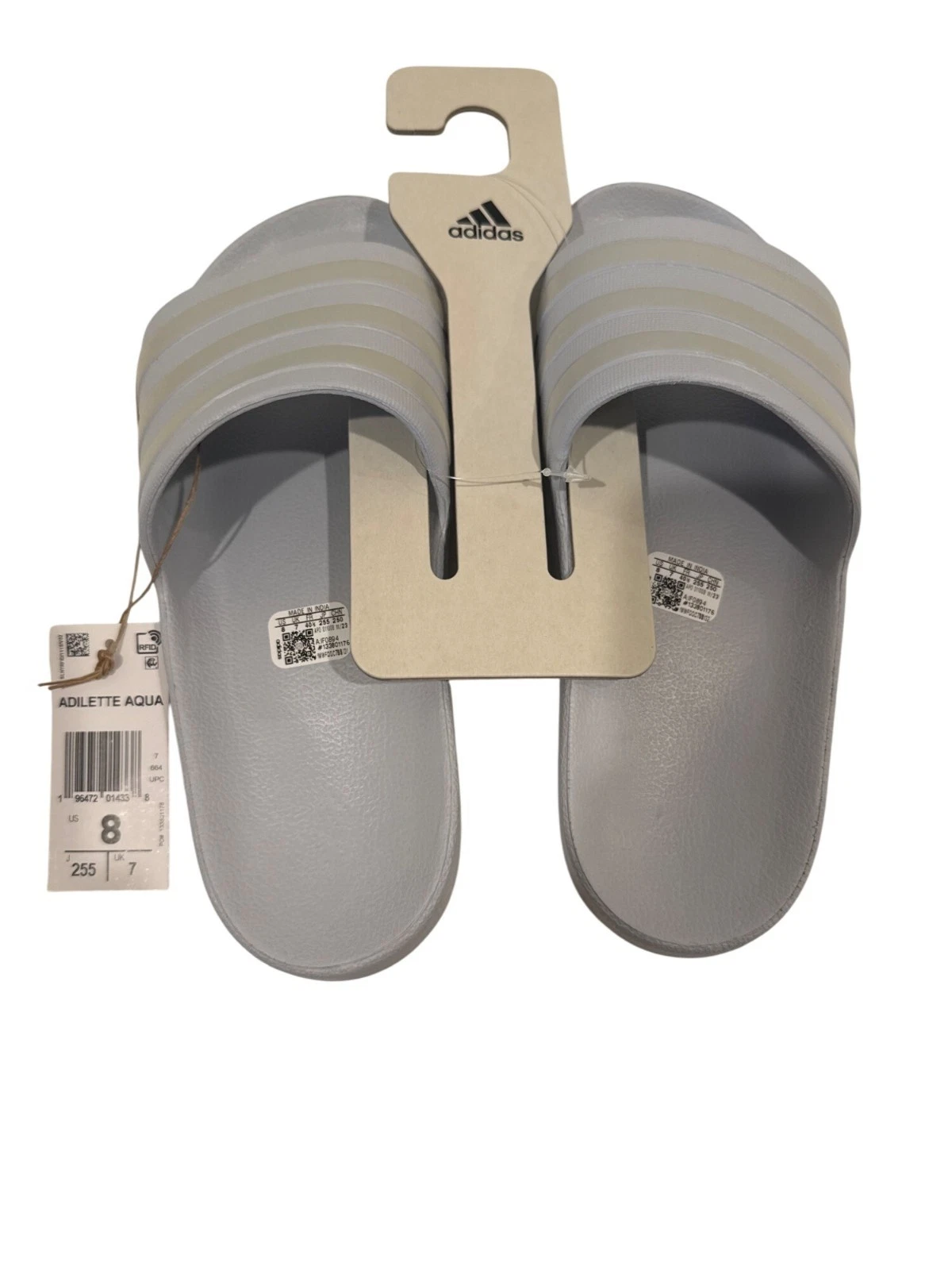 Sandali Adidas donna Adilette Aqua Slides taglia 8 blu chiaro slip on EVA comodi