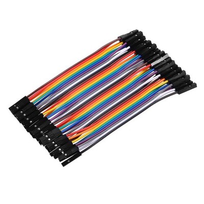 Female to Female 40Pin Breadboard Jumper Wire 2.54mm Pitch Cable 10cm 1 Pcs