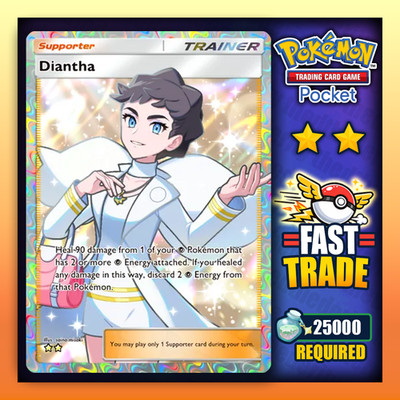 Pokemon TCG Pocket - Diantha - 2 Star Trade - Trainer Card - English - Fast  