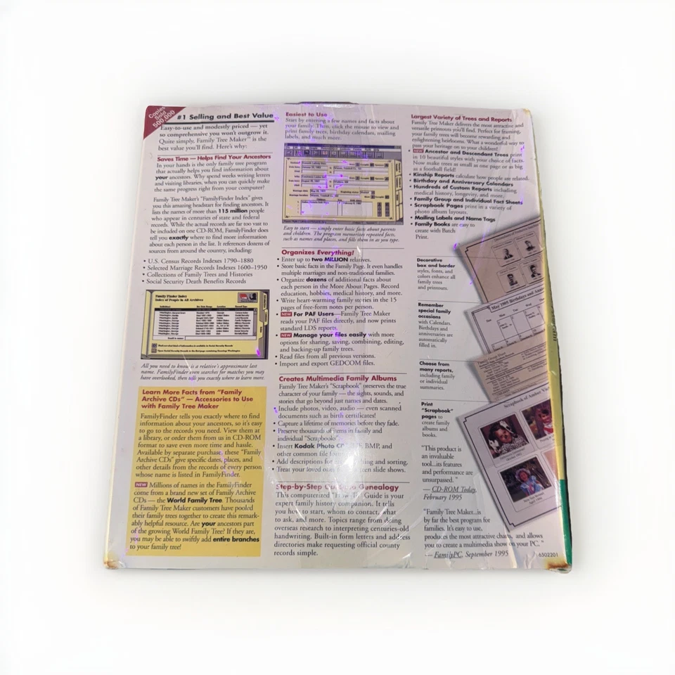 Vintage Broderbund Family Tree Maker Deluxe Edition 3.0 CD ROM New! - Image 2 of 4