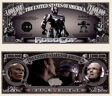Robo Cop Million Dollar Bill Play Funny Money Novelty Note + FREE SLEEVE