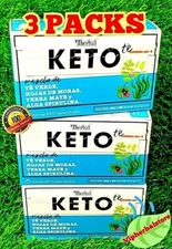 Te KETO TEA Therbal 60 Tea bags Alga Spirulina Yerba Mate Te Verde Moras 3 Packs