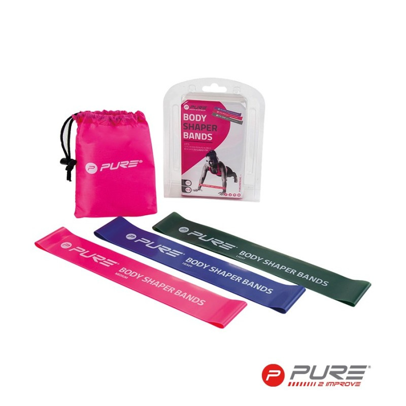 Pure 2 Improve - Body-Shape Resistance Bands - set of 3 Green, Pink & Blue