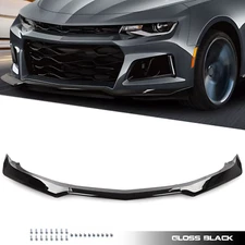 Gloss Black Front Bumper Lip Splitter ABS Fits For 16-22 Chevy Camaro 1LE Style