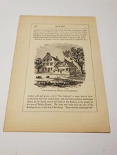 Dutch Cottage and Mansion in New Amsterdam New York c. 1866 Engraving