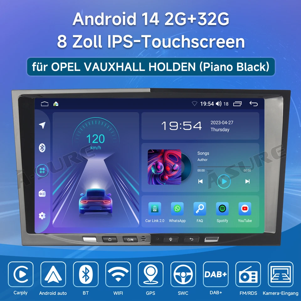 DAB+ Android 14 Für Opel Corsa C/D Zafira B Astra Autoradio Carplay GPS FM 2+32G - Bild 2 von 4