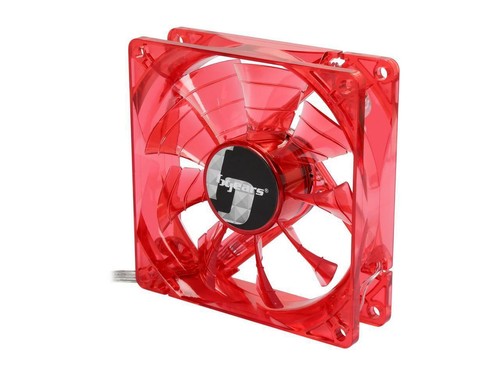 Bgears b-PWM 90 Translucent Red with Red LEDs, 2 ball Bearing PWM fan with 500 - Picture 2 of 6