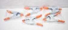 Lot of 5 Heavy Duty Spring Clamps 6" Woodworking Large Clips Orange Grip Tools