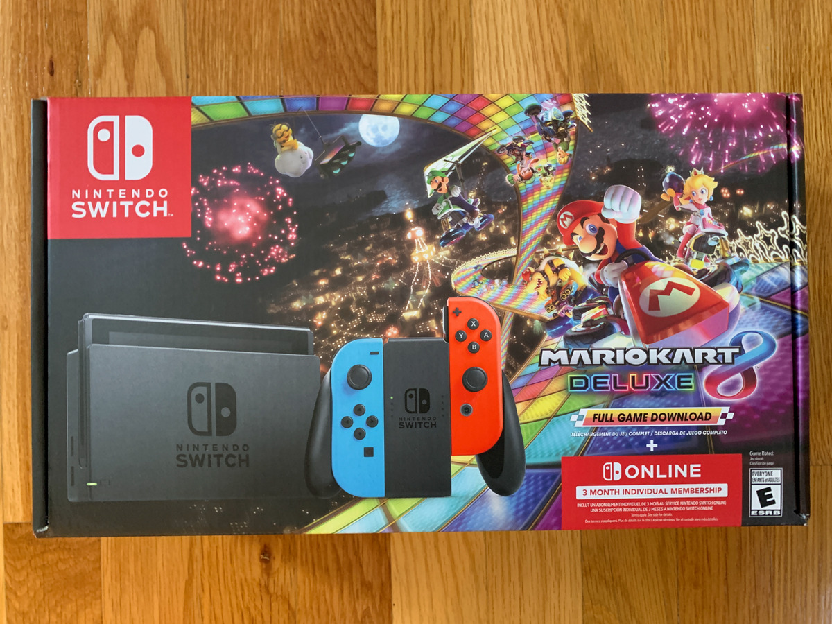 Nintendo Switch Mario Kart 8 Neon Racing Bundle: Red Blue JoyCon