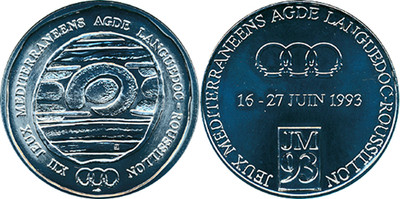 90 - Pin's JEUX MEDITERRANNEENS 1993 LANGUEDOC ROUSSILLON - AGDE