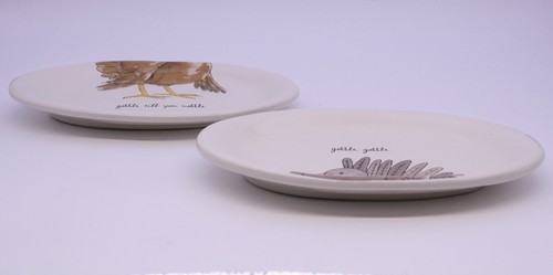 Rae Dunn Oval Dishes - Gobble Gobble, Gobble Till You Wobble-Set of 2 - Picture 4 of 9