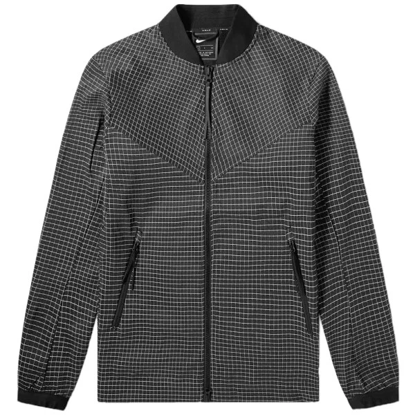 Nike Tech Pack Grid Bomber Jacket Men's Black AR1578 010 Black/White | eBay