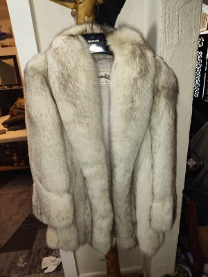 Full Length Beautiful Silver Fox Coat Thick Plush Pellets Medium 