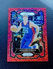2023-24 PANINI PRIZM AZUOLAS TUBELIS RED SPARKLE SP ROOKIE 76ERS RC #283