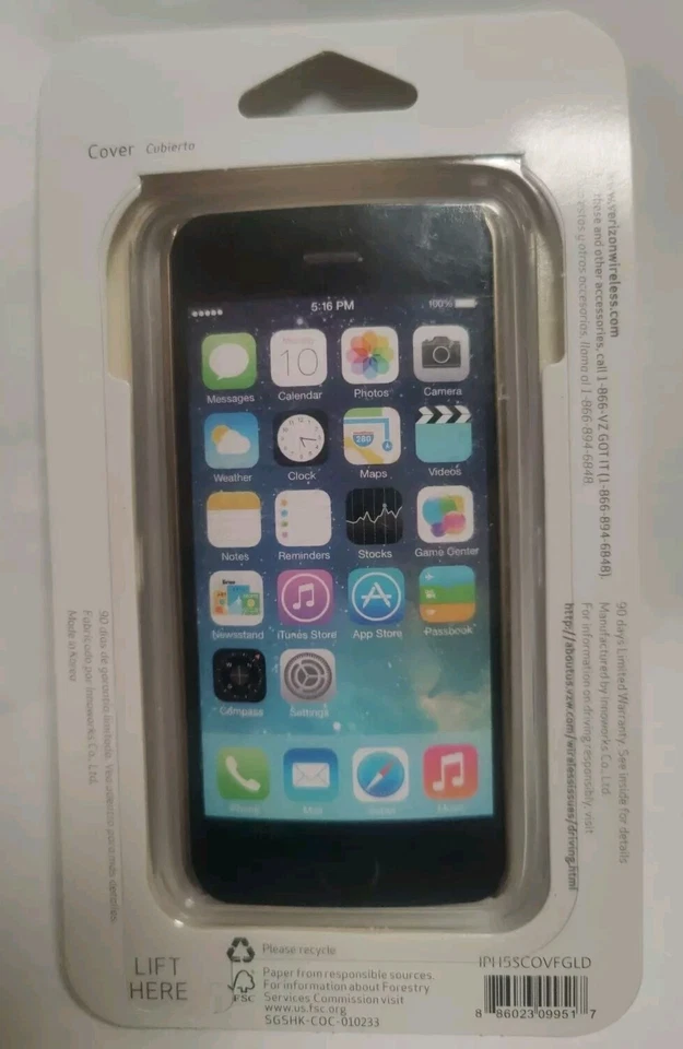 Funda rígida dorada Verizon para iPhone 5/5s OEM Foto 2 de 3