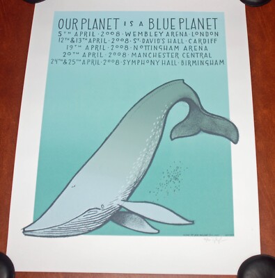 Jay Ryan Poster Blue Whale Art Print Our Planet Is A Blue Planet UK Tour S/# 350