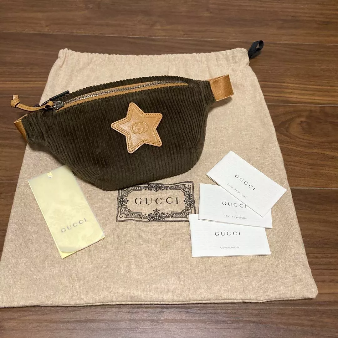 Sac GUCCI Interlocking G taille enfant 502095 cuir velours côtelé kaki jamais utilisé