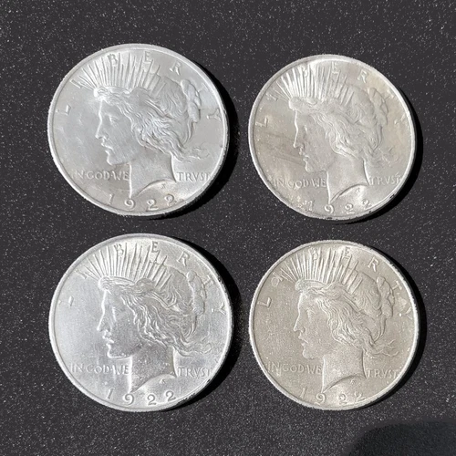 Peace Silver Dollars From Philadelphia Mint Grade F-VF Dated From 1922
