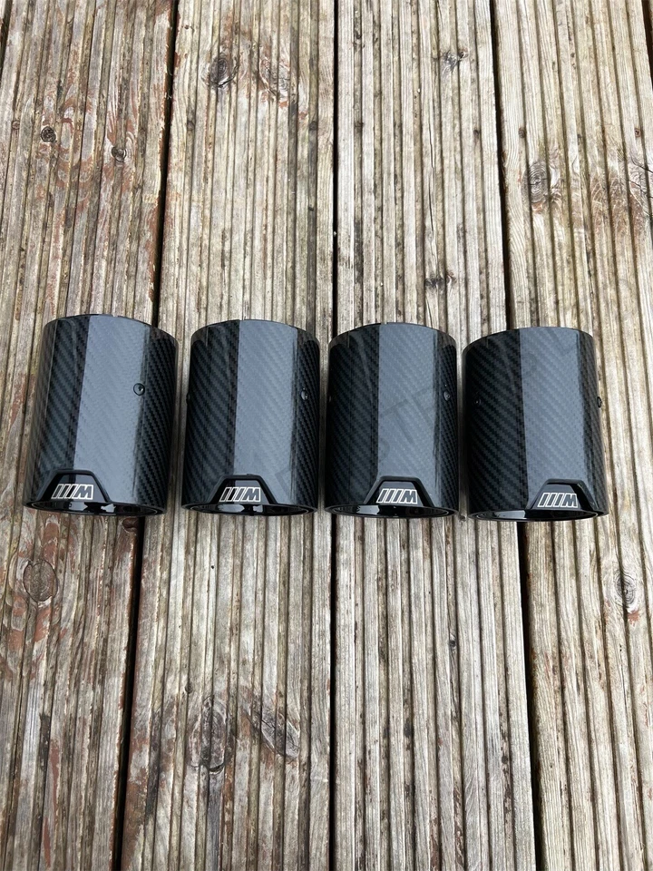 4 x BMW M5/M8 M Performance Black Carbon Fibre Exhaust Tips (F90/F91/F92/F93) - Image 2 of 4