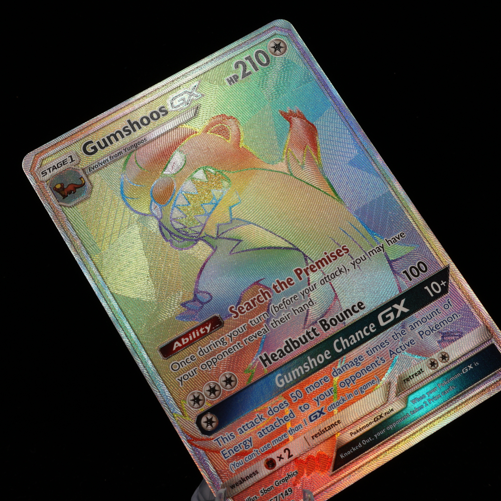 Pokemon TCG - Gumshoos-GX 157/149 Sun & Moon Secret Rare - NM+