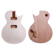 New Electric Guitat Body Mahogany Flame Maple wood Unfinished Replacement Set in
