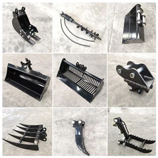 Attachments Mini Excavator : Quick Hitch, Bucket, Ripper, Rake, Auger,Thumb Clip