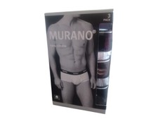 Murano Men's Briefs - 100 Cotton, 3 Pack, Large White, Black, Grey 