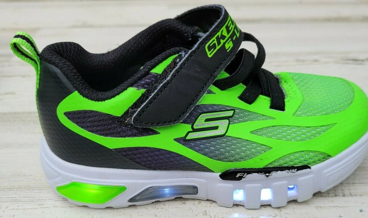 nivel Pocos Cumplido SKECHERS S Lights Bright Neon Glow Dezlo Light up Soles Little Boys Size 10  Lime | eBay