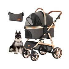 Kenyone Pet Stroller 3 in 1 for Medium Small Size Dogs Luxury Large Cat Strol...