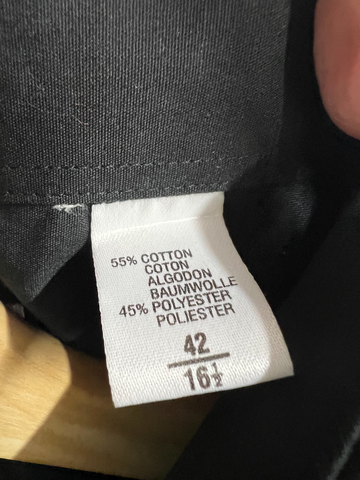 Yves Saint Laurent Abito Nero Casual Camicia Uomo 42 16 1 2 Eccellente