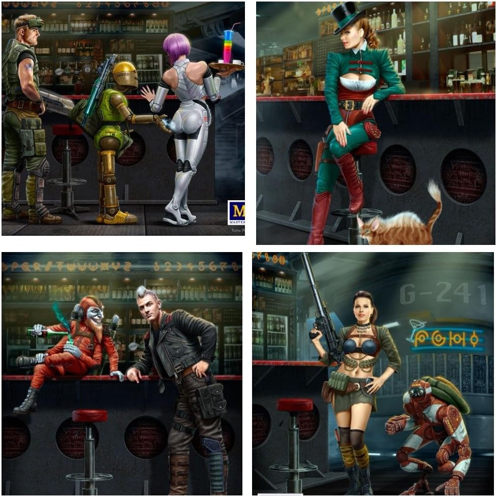 Bundle LOT of 4 Scale Plastic Model Kits 1/24 Master Box 24031 24033 24034 24035