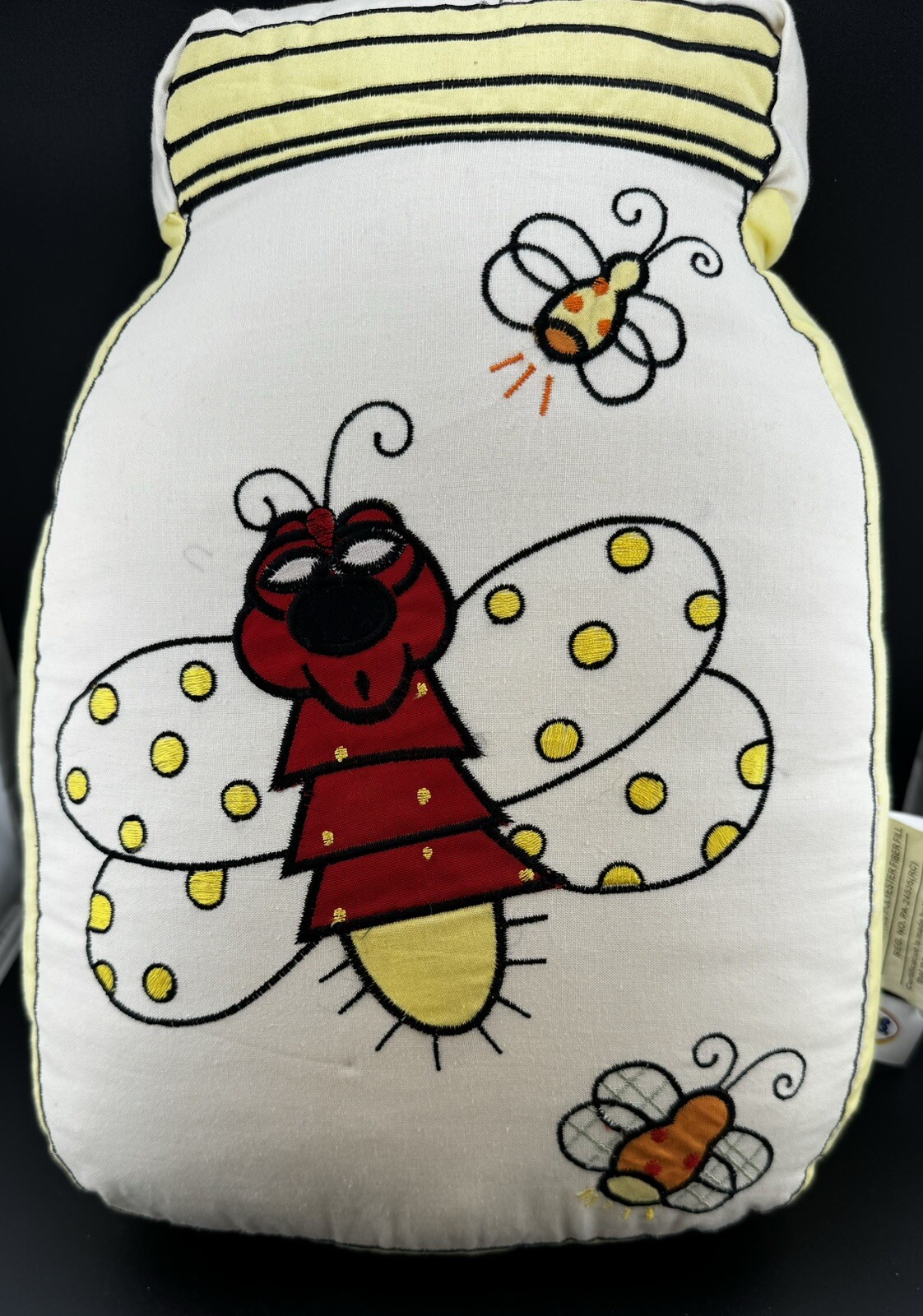 Super Cute Double Sided Firefly Lightening Bug Accent Pillow 16”