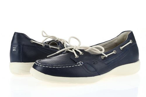 Blue Leather Slip On Boat Shoes Size 