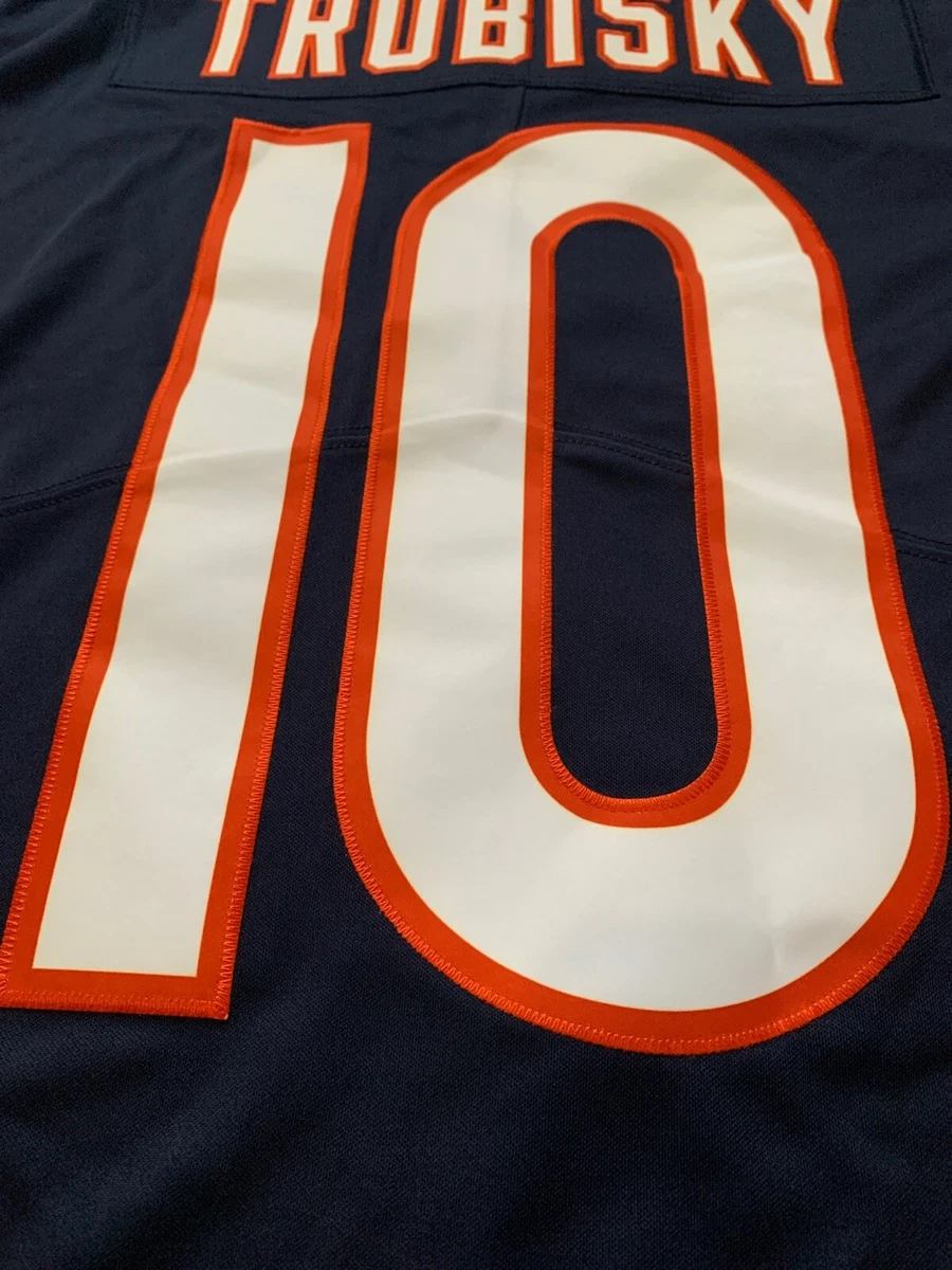 Bears No10 Mitchell Trubisky Men's Nike Multi-Color 2020 Crucial Catch Jersey Greyheather