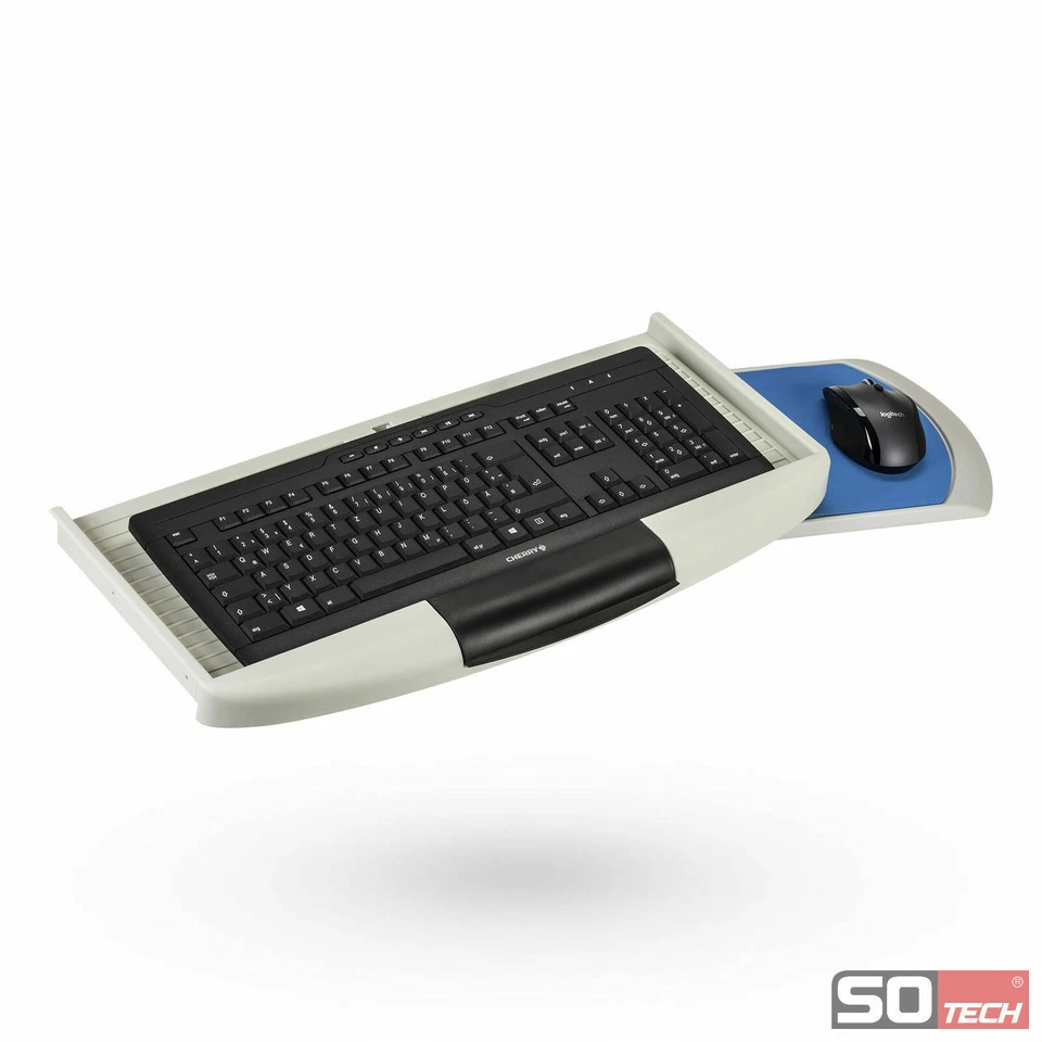 Tastaturauszug mit Mauspad Computertisch Tastatur Schreibtisch schwarz o. grau