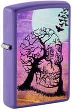 Zippo Windproof Lighter With Skull Tree, Crows & Full Moon, 48638, New In Box