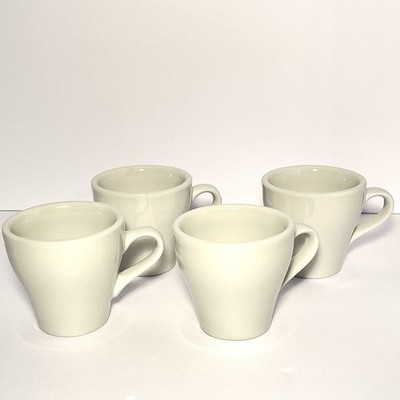 ACME 4 PC Classic Tulip Porcelain Espresso Cappuccino Coffee Cup-170ml White EUC