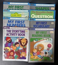 QUESTRON Electronic Workbooks/ Lot of 8 Vintage Paperback Kids Education