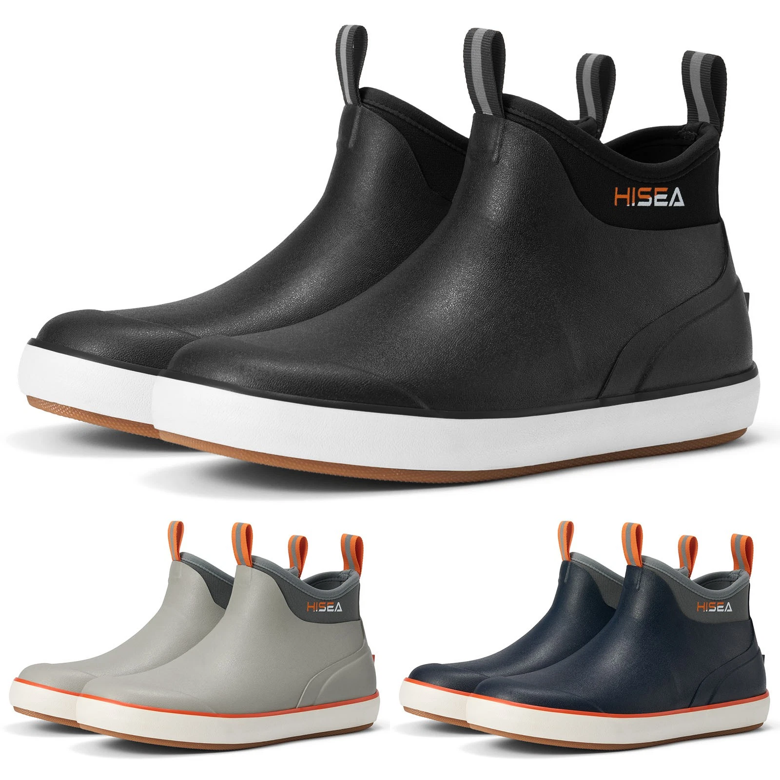 HISEA Men Ankle Rain Boots Wide Toe Neoprene Rubber Waterproof Fishing Deck Boot
Opens in a new wind