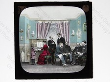 Linterna mágica Little Tiz niña lisiada hombre rico historia victoriana diapositiva