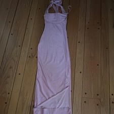 Windsor Pink XS Maxi Dress Square Neck Sleeveless Solid Spandex Long