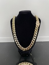 15mm Cuban Link Chain 18–30” | 14K Real Yellow Gold Plated | Box Clasp | UK Sell