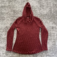 Columbia Women  s Red Heathered Pullover Hoodie Sweater Sz Medium