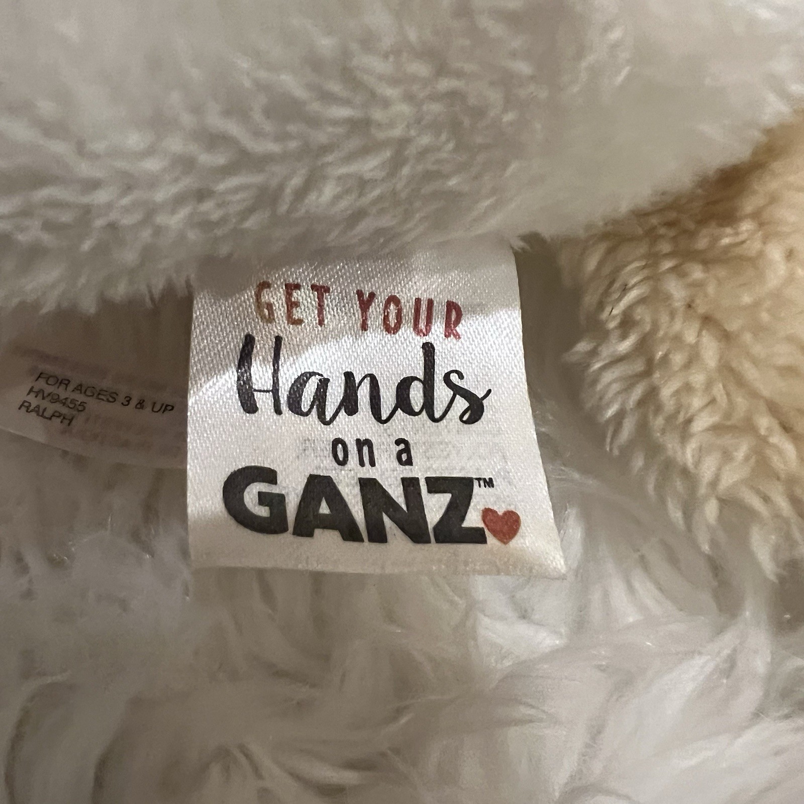 Ganz Ralph the Dog Plush Off White Beige Ears Stuffed Animal Tags 9” thumbnail 7