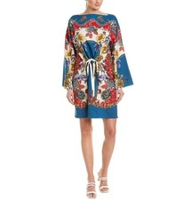 GUCCI DRESS WOOL BOUDOIR PRINT KAFTAN FLORAL CHAIN TASSELS PRINT $3,500 sz 38 2