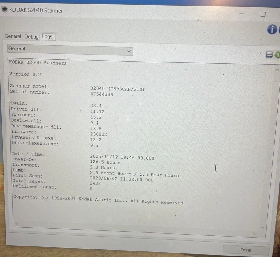 Kodak Alaris S2040 A4 USB Document Scanner + Trays + PSU + USB cable *2438 page* - Image 3 of 3