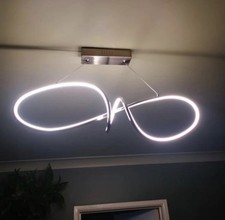 Image of 70cm Spiral Effect LED Pendant Ceiling Light 28W 1500lm Warm White -Satin Nickel