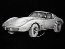 QK13115 NOS VINTAGE 1979 CUT-OUT CORVETTE CAR COMMEMORATIVE BELT BUCKLE