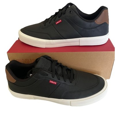 Levi's Men's Munro Faux-Leather Retro Low Top Sneakers Black/Tan 500-13504 11M