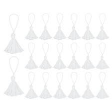20Pcs Bookmark Tassels 4.3" Hanging Loop Small Tassels Soft Mini Tassels, White